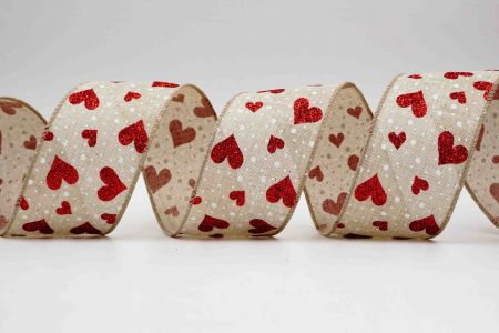 Glittery Hearts Valentine's Ribbon - Glittery Hearts Valentine's Ribbon
